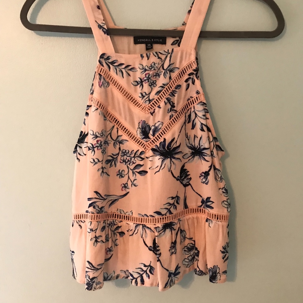 Kendall and Kylie Pink Floral Tank Top Size XS